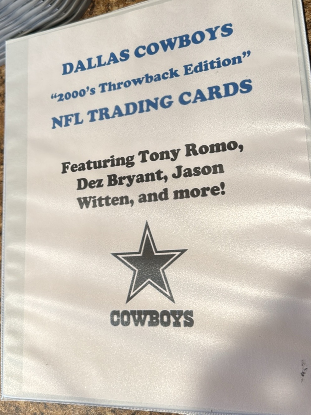 Dallas Cowboys 2000's Throwback Edition NFL Trading Cards Binder